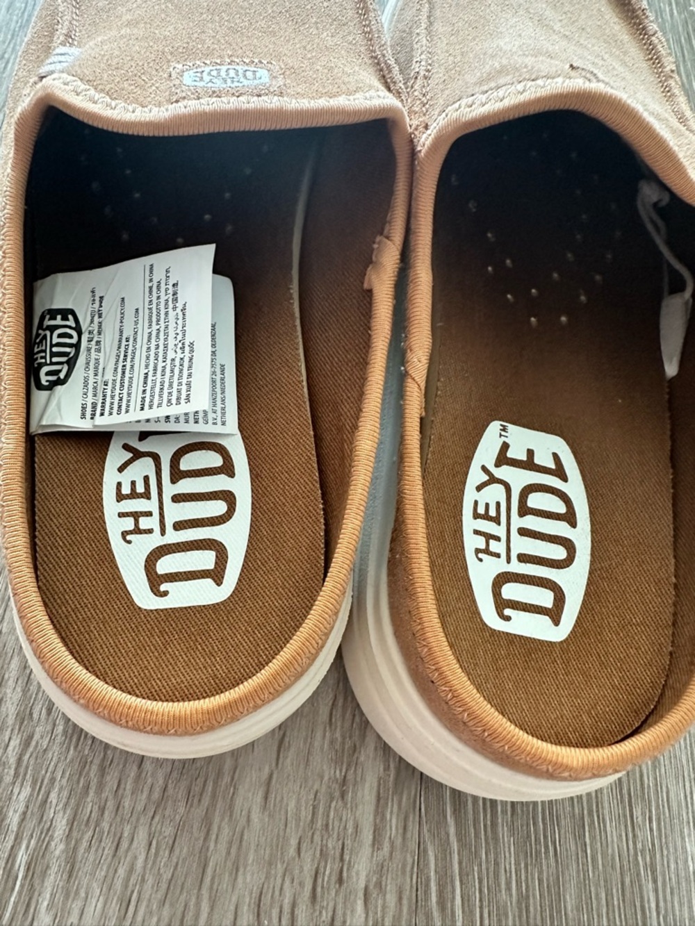 Hey Dude Womens Tan Suede Slip-On Loafers - Picture 2 of 4